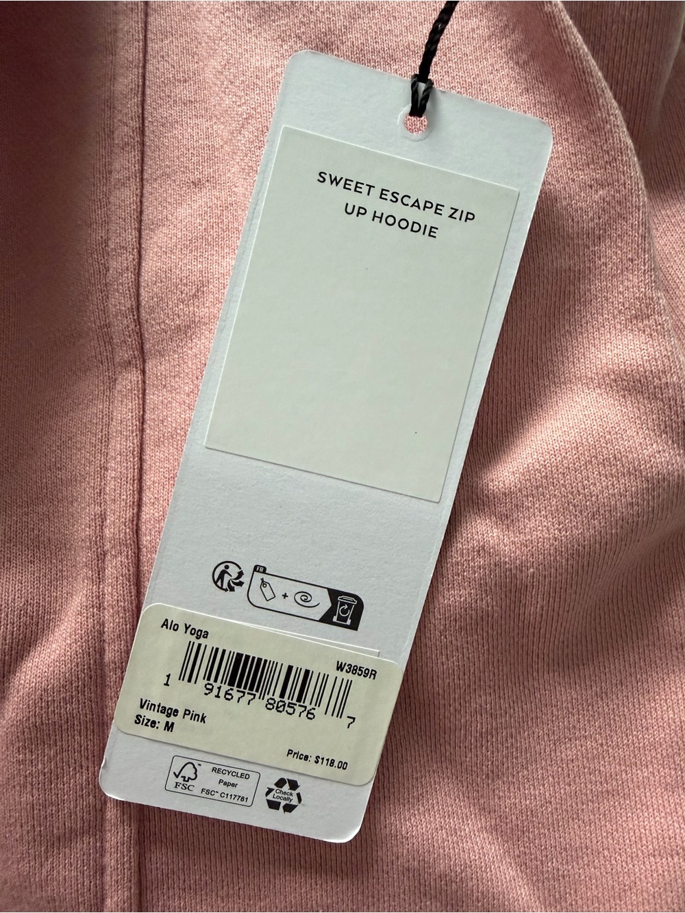 ALO Yoga Pink Zip-Up Hoodie Bomber Jacket - Picture 2 of 4